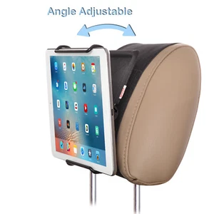 Universal Adjustable Car Headrest Mount Holder with Angle for 6-12.9 Inch Tablet - Picture 1 of 8