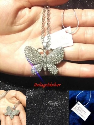 Collana Argento 925 R SWAROVSKI Donna Farfalla Cristalli  Originali Ragazza  oro - Immagine 1 di 4