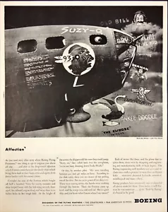 1943 Boeing Aircraft B-17 Flying Fortress WW II stampa pubblicità affetto da equipaggio - Foto 1 di 7