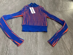 RRP£120 BNWT House Of Holland Orange+Blue Knitted Jumper Sz Small Uk8 - Picture 1 of 8