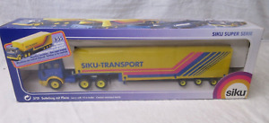 Vintage Siku 3721 Mercedes Benz Lorry Delivery  w/ Tri Axle Covered Trailer 1:55