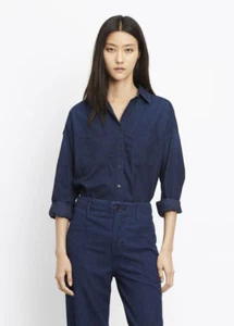 W074 NWT VINCE RINSE DOUBLE PATCH POCKET WOMEN SHIRT SIZE 4 $225 - Picture 1 of 4