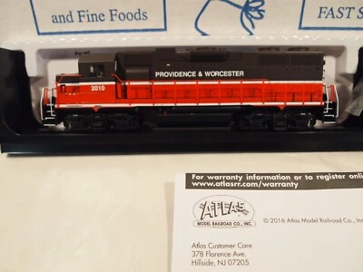 ATLAS 10004087 H.O.  EMD GP38  PROVIDENCE & WORCESTER  2010 (PRE G+W) DCC /SOUND - Image 1 of 3
