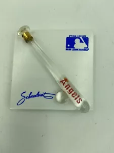 MLB 1988 Caifornia Angels Hand Crafted Glass Baseball Bat Pin Brooch 2.25” - Picture 1 of 2