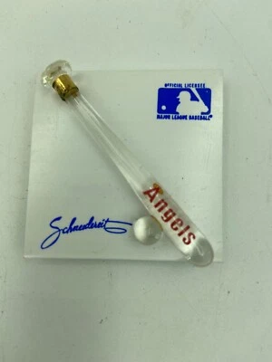 MLB 1988 Caifornia Angels Hand Crafted Glass Baseball Bat Pin Brooch 2.25” - Image 1 of 2
