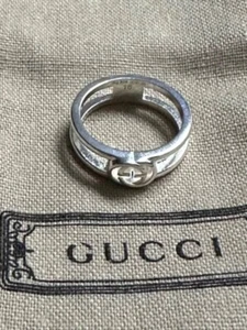 Gucci Interlocking G Thin Open Ring Sterling Silver - Picture 1 of 5