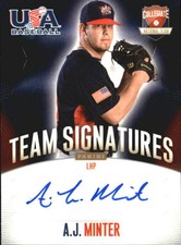 2014 USA Baseball Collegiate National Team Signatures #12 A.J. Minter