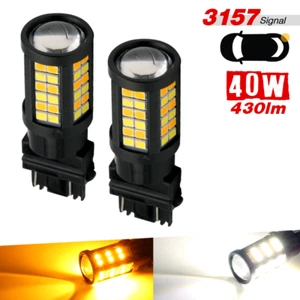 2x 3157 Doble Color Switchback Blanco-Amarillo Tipo-1 Intermitente Aparcamiento Bombillas LED - Imagen 1 de 8