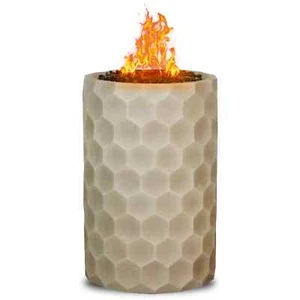 Four Seasons Courtyard Outdoor Gas Fire Pit with Honeycomb Stone Pattern | NEW - Picture 1 of 6