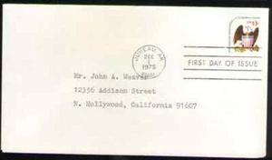 US. 1596. 13c. Eagle & Shield. FDC. 1975 - Picture 1 of 1