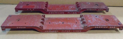2 AMERICAN FLYER PA10358 S GAUGE DIE CAST METAL DEPRESSED CENTER FLAT CAR BODIES - Image 1 of 4