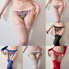 Women/Men Sexy Garter Belt Thigh-Highs Stockings Set G-string Lingerie Hosiery