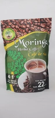 MORINGA HERBAL COFFEE CAFÉ HERBAL CON MORINGA con 22 BOLSAS 440GRS CAFÉ DE VIDA Foto 1 de 4