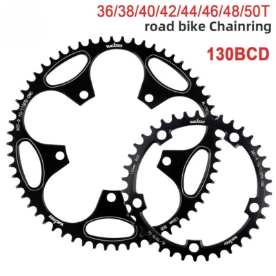 130BCD Road Bike Crankset Round Sprocket 38T-52T 5 Bolts Narrow Wide Chainring - Image 1 of 4
