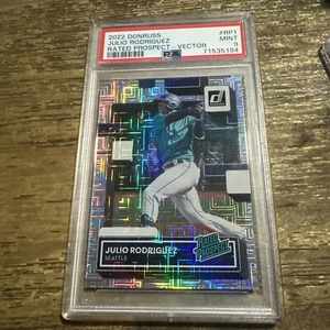 2022 Panini Donruss Rated Prospect VECTOR #RP-1 Julio Rodriguez PSA 9 Rookie RC - Picture 1 of 3