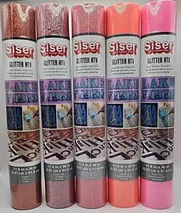 Siser HTV 5 Glitter Rolls Copper Rose Gold Rainbow Coral Grapefruit Neon Pink - Picture 1 of 3