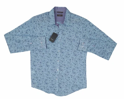 ¡Nueva Camisa Paul Smith $295! 16 e 41 Med Azul Claro Floral SLIM FIT ITALIA Foto 1 de 2