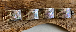 VTG Signed LMA Taxco Mexico Sterling 925 Inlay Shell Bracelet 7" - Picture 1 of 11