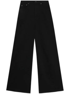 Pantalones de mezclilla para mujer Rag & Bone Sofie tiro alto pierna ancha, negros - Imagen 1 de 2
