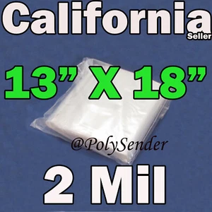 100 Reclosable 13" x 18" Zip Bags 2Mil Clear Poly Plastic Lock able 13x18 Baggie - Picture 1 of 4