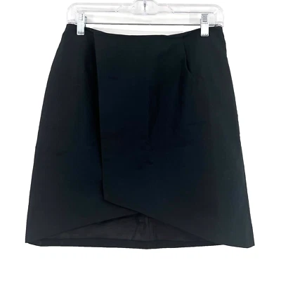 Minifalda para mujer KATE SPADE Saturday talla 4 negra de mezcla de lino forrada línea A Foto 1 de 4