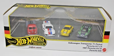 JUEGO CAJA HOT WHEELS PREMIUM 2024 ALEMANIA PORSCHE 911 935 917 VOLKSWAGEN TRANSPORT Foto 1 de 4