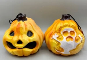 2-seitige Halloween Jack O Laterne Blasform Kürbisse Geist Vintage süß - Bild 1 von 11