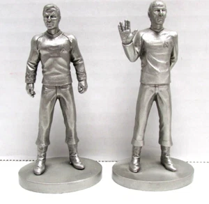 LOT Captain Kirk 1993 & Spock '94 Star Trek RAWCLIFFE Pewter Figurines J GUTHRIE - Picture 1 of 12