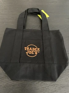 Trader Joe's Trick or Treat Halloween Canvas Mini Tote bag Black - Picture 1 of 1