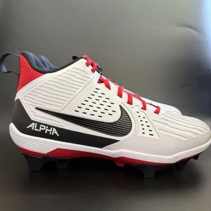 Nike Mens 9.5 Alpha Menace Strong Football Cleat White/University Red II5139-102 - Picture 1 of 6