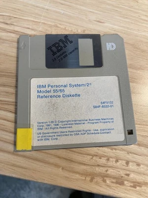 IBM Personal System /2 Model 55/65 Reference Diskette 3.5 Media 64F5132 - Image 1 of 2