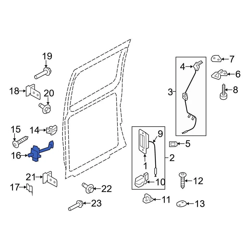For Ford E-350 Super Duty 2009-2014 Ford 9C2Z1544100B Rear Left Door Check - Image 1 of 1