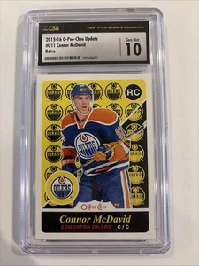 CONNOR MCDAVID CSG 10 2015-16 UD O-PEE-CHEE OPC #U11 ROOKIE RETRO PSA Ebay 1/1 - Bild 1 von 5