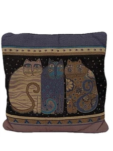 Laurel Burch Decorative Throw Pillow Cat Tapestry 18x18 - Picture 1 of 7