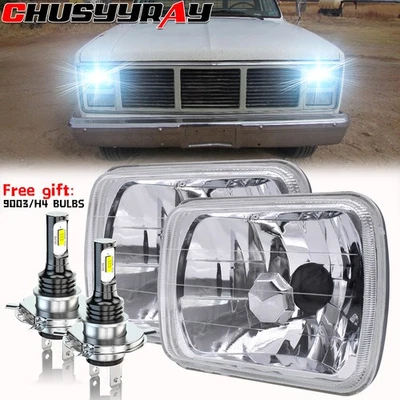 Par de faros LED de vidrio de 7x6" luces altas y bajas para GMC C1500 C2500 C3500 1979-86 A+ Foto 1 de 4