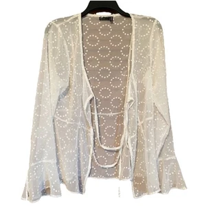 NWT ASOS EDITION Sz 10 Sheer Textured Blouse W Ties White Cottagecore Fairy Cute - Picture 1 of 12