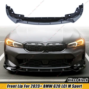 KIT DE 3 LABIOS PARACHOQUES DELANTERO NEGRO BRILLANTE PARA BMW G20 LCI 330i M340i V2 2023+ - Imagen 1 de 10