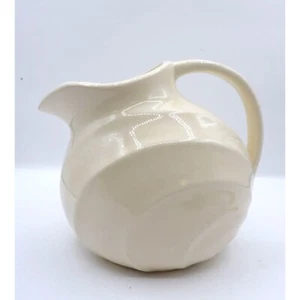 Bola de jarra inclinable diseño de remolino vintage blanca cerámica EE. UU. años 50 61/2" de alto - Imagen 1 de 4