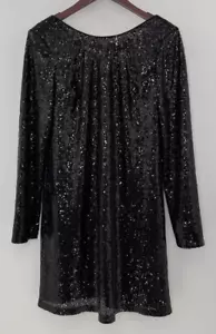 NWT Chi Chi London Black All Over Sequin Cocktail Mini Dress Sz 10 Elegant Event - Picture 1 of 12