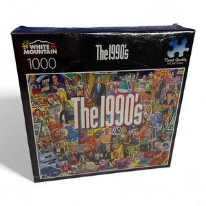"The 1990's" Retro Themed 1000 Piece Puzzle by White Mountain #959T2 Sealed - Picture 1 of 5