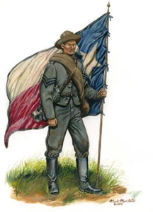 Maritato Civil War Military Art Print 1st Texas Infantry Flag Bearer Signed - Picture 1 of 1