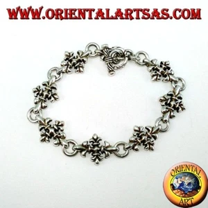 Pulsera de Plata 925‰ con Cruces De Lirio - Imagen 1 de 2
