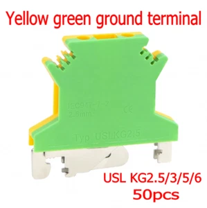 50pcs USL KG2.5/3/5~16 800V 7MM Ground Wire UK Yellow and Green Terminal Blocks - Picture 1 of 10