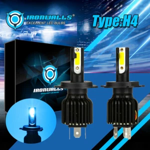 Kit Lampadine Faro LED H4 9003 Auto e Camion Doppio Fascio Alto e Basso 8000K Blu Ghiaccio - Foto 1 di 12