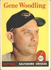 1958 Topps Baltimore Orioles Baseball Card #398 Gene Woodling - VG 