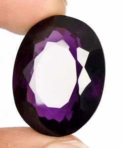 AAA+ 75.8 Ct. Large Purple Amethyst Faceted Oval Cut Loose Gemstone Gift 4 Women - Picture 1 of 6