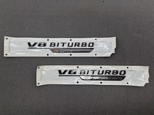 2x Original Mercedes V8 Biturbo E Performance Schriftzug Aufkleber Embleme Neu - Bild 1 von 3