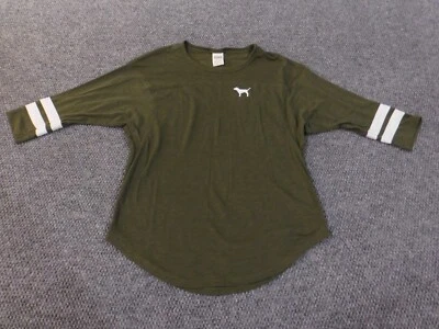 Victoria Secret Camisa Rosa Pequeña Verde Mujer Logo Elástico Perro Nación Foto 1 de 4