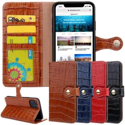 For iPhone 17 Pro/17 Air/16/15/14/13/12 Genuine Leather Wallet Card Case Cover - image 1 of 4