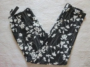 NWT Donna Karan Womens Slim Leg Jacquard High Waist Pants Black White Size 8 - Picture 1 of 5